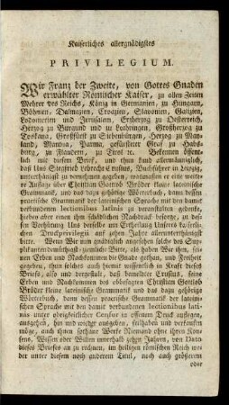 Kaiserliches allergnädigstes Privilegium