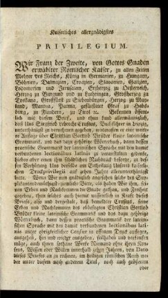 Kaiserliches allergnädigstes Privilegium