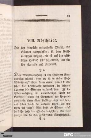VIII. Abschnitt.