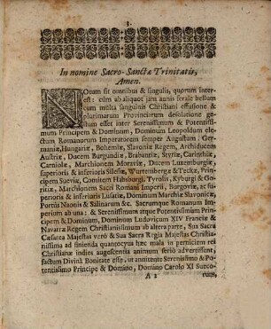 Instrumentum Pacis inter S. Caesaream Maiestatem & S. Rom. Imperium ab una & Regem Galliae ab altera parte Conclusae in Palatio Riiswicensi in Hollandia 30. Octobris 1697. : Secundum exemplar Hagiense