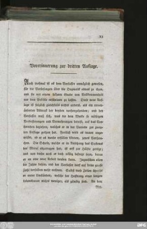 Vorerinnerung zur dritten Auflage.