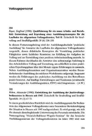 231-237, Vollzugspersonal