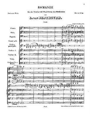 Beethoven's Werke, 30 = Serie 4: Für Violine und Orchester. Romanze : op. 40