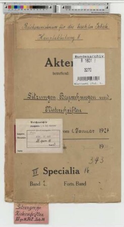 Sitzungen, Besprechungen und Niederschriften, Dienstreisen: Bd. 2