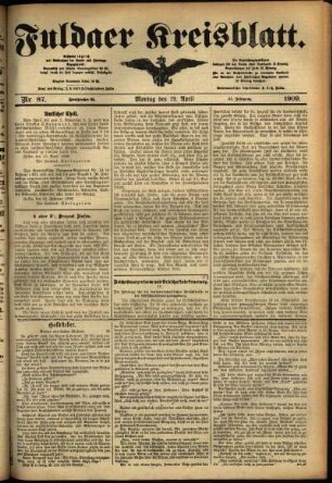 Ausgabe vom Montag, den 19. April 1909.