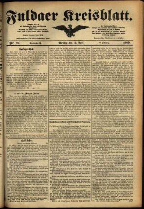 Ausgabe vom Montag, den 19. April 1909.