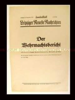 Sonderblatt der "Leipziger Neuesten Nachrichten"
