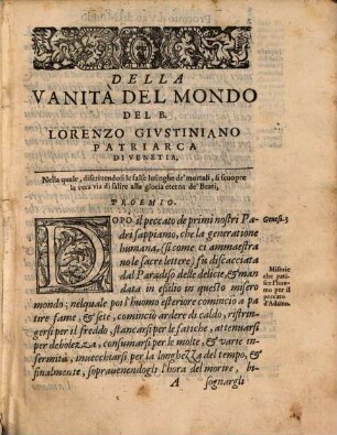 Del dispregio del mondo