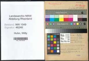 Entnazifizierung Willy Huhn , geb. 14.03.1920 (Steuerinspektor)