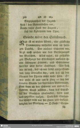 Gründe wider den Selbstmord