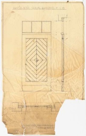 Haustür für Siedlung Blankensee: Ansicht, 2 Schnitte 1:10