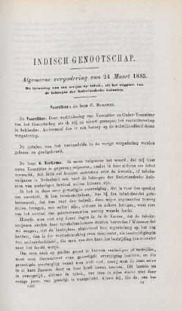 Algemeene vergadering van 24 Maart 1885