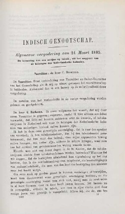 Algemeene vergadering van 24 Maart 1885