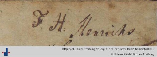 [Provenienz]: Henrichs, Franz Heinrich