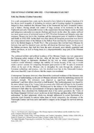 The Ottoman Empire 1850 - 1922 : unavoidable failure?