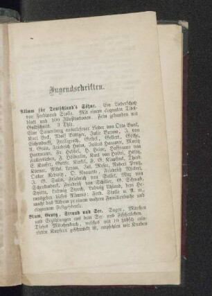 Jugendschriften.