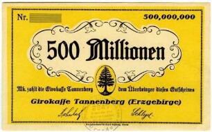 Gutschein über 500 Millionen Mark