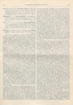145-149 [Rezension] Hoffmann, Heinrich, Die Theologie Semlers