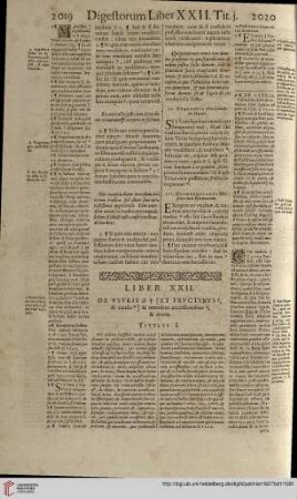 Liber XXII. De Usuris et Fructibus