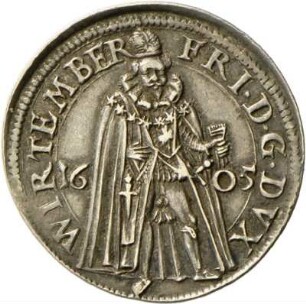 Medaille Friedrichs I. von Württemberg auf die Verleihung des Hosenbandordens, 1605