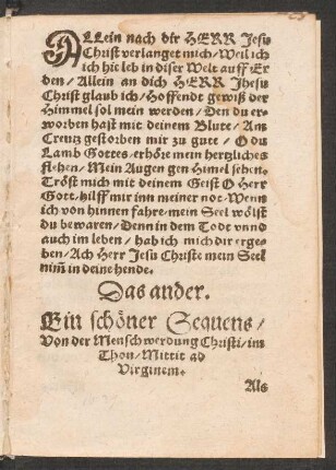 ALLein nach dir HERR Jesu || Christ verlanget mich/