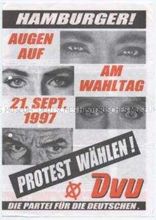 Propagandaschrift der DVU zur Bürgerschaftswahl in Hamburg am 21. September 1997