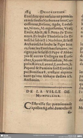 De La Ville De Mompellier