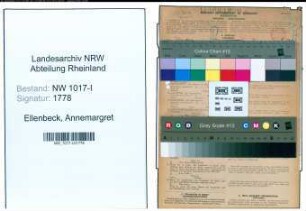 Entnazifizierung Annemargret Ellenbeck , geb. 30.01.1908 (Studienraetin)