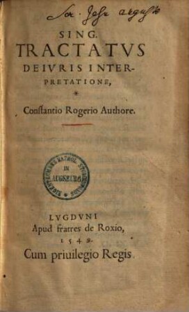 Aureus tractatus et quotidianus deprotestatione