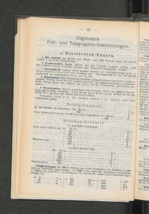 Allgemeine Post- und Telegraphen-Bestimmungen.