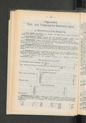 Allgemeine Post- und Telegraphen-Bestimmungen.