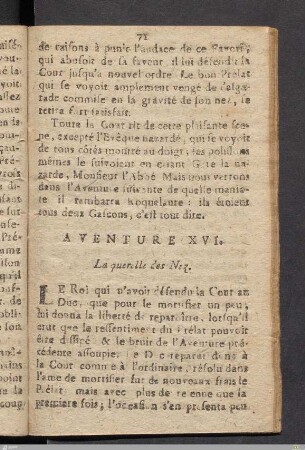 Aventure XVI. La querelle des Nez.