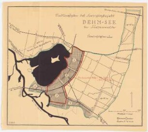Aufteilungsplan des fürstlich Hardenbergischen Forstbezirks am Dehmsee, Fürstenwalde/Spree: Lageplan 1:10000