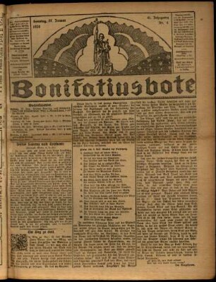 Erste Ausgabe vom Sonntag, den 27. Januar 1924.