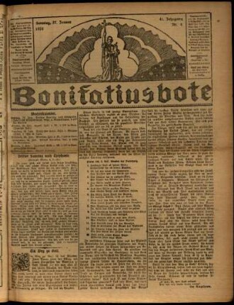 Erste Ausgabe vom Sonntag, den 27. Januar 1924.