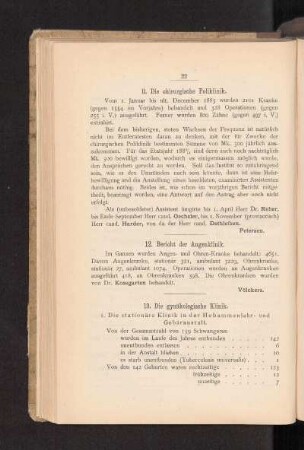 13. Die gynäkologische Klinik.