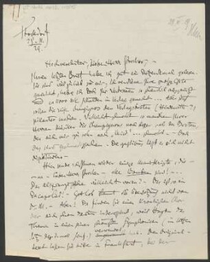 Brief an Willy Strecker an B. Schott's Söhne : 25.03.1929