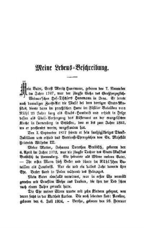 Meine Lebens-Beschreibung