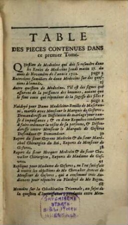 Recueil General, Des Pieces Contenues Au Procez De Monsieur le Marquis de Gesvres, & de Mademoiselle de Mascranni son Epouse. 1