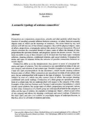 A semantic typology of sentence connectives