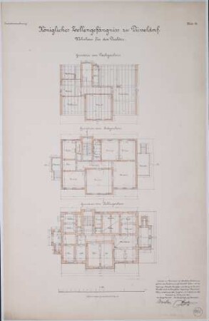 Direktoren Wohnhaus, Königliches Zellengefängnis zu Düsseldorf.