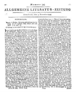 Pauw, C. de: Recherches philosophiques sur les Grecs etc. (Fortsetzung der im vorigen Stück abgebrochenen Recension.)
