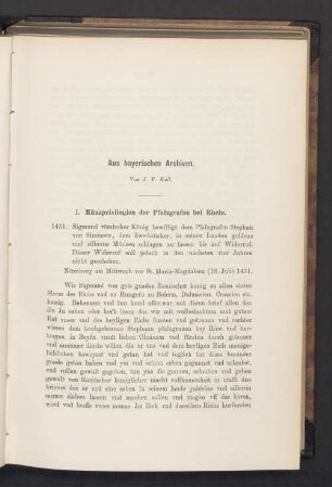 Aus bayerischen Archiven
