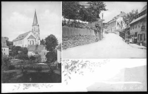 Lengefeld. Freiberger Straße und Kirche