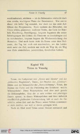Kapitel VII: Tizian in Venedig