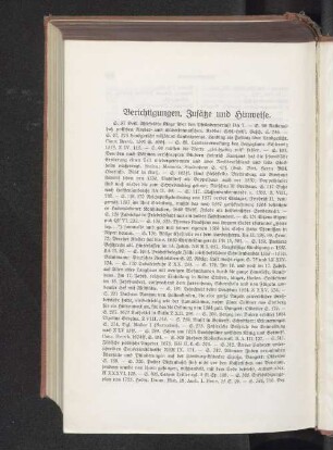 Berichtigungen, Zusätze und Hinweise.