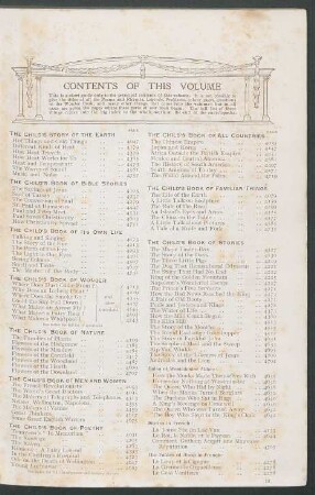 Contents of this volume