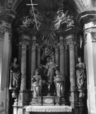 Altar : Altar (1726/1750). Obervellach-Stallhofen, Filialkirche Sankt Maria, Stampferkapelle
