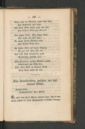 Eine Correspondenz zwischen mir und meinem Vetter.