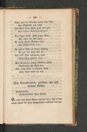 Eine Correspondenz zwischen mir und meinem Vetter.